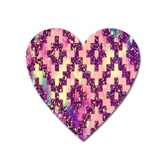 Cute Glitter Aztec Design Heart Magnet by nateshop