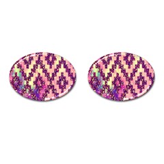 Cute Glitter Aztec Design Cufflinks (oval) by nateshop