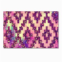 Cute Glitter Aztec Design Postcards 5  X 7  (pkg Of 10) by nateshop