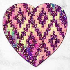 Cute Glitter Aztec Design Jigsaw Puzzle (heart) by nateshop