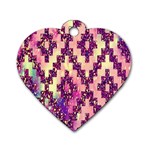 Cute Glitter Aztec Design Dog Tag Heart (One Side) Front