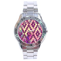 Cute Glitter Aztec Design Stainless Steel Analogue Watch by nateshop