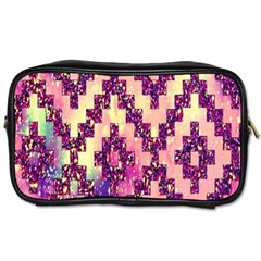 Cute Glitter Aztec Design Toiletries Bag (two Sides) by nateshop