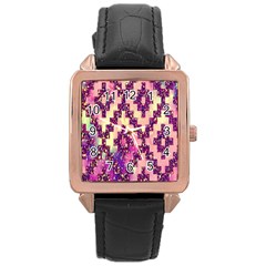 Cute Glitter Aztec Design Rose Gold Leather Watch  by nateshop