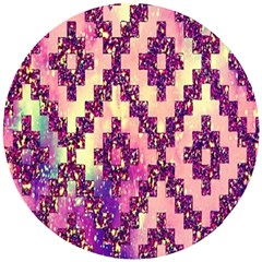 Cute Glitter Aztec Design Wooden Puzzle Round by nateshop