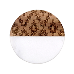 Cute Glitter Aztec Design Classic Marble Wood Coaster (round)  by nateshop