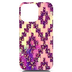 Cute Glitter Aztec Design Iphone 14 Pro Max Black Uv Print Case by nateshop