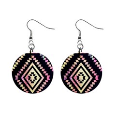 Cute Neon Aztec Galaxy Mini Button Earrings by nateshop