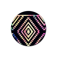 Cute Neon Aztec Galaxy Rubber Coaster (round) by nateshop