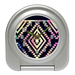 Cute Neon Aztec Galaxy Travel Alarm Clock by nateshop