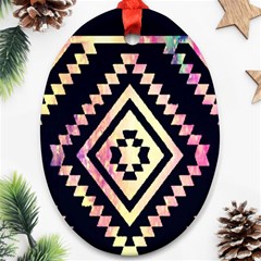 Cute Neon Aztec Galaxy Oval Ornament (two Sides) by nateshop