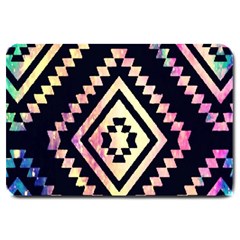 Cute Neon Aztec Galaxy Large Doormat by nateshop