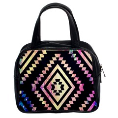 Cute Neon Aztec Galaxy Classic Handbag (two Sides) by nateshop