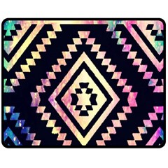 Cute Neon Aztec Galaxy Fleece Blanket (medium) by nateshop