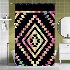 Cute Neon Aztec Galaxy Shower Curtain 48  X 72  (small)  by nateshop