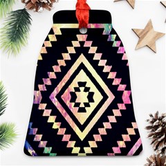 Cute Neon Aztec Galaxy Bell Ornament (two Sides) by nateshop