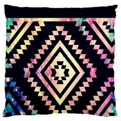 Cute Neon Aztec Galaxy Large Premium Plush Fleece Cushion Case (two Sides) by nateshop