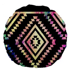 Cute Neon Aztec Galaxy Large 18  Premium Flano Round Cushions by nateshop