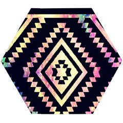 Cute Neon Aztec Galaxy Wooden Puzzle Hexagon