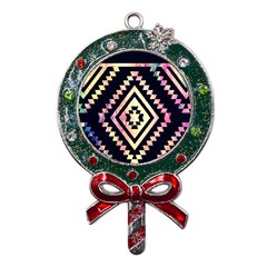 Cute Neon Aztec Galaxy Metal X mas Lollipop With Crystal Ornament by nateshop