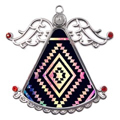 Cute Neon Aztec Galaxy Metal Angel With Crystal Ornament by nateshop