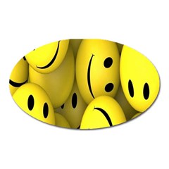 Emoji, Colour, Faces, Smile, Wallpaper Oval Magnet by nateshop