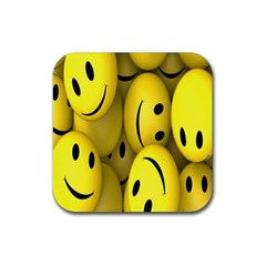 Emoji, Colour, Faces, Smile, Wallpaper Rubber Coaster (square) by nateshop