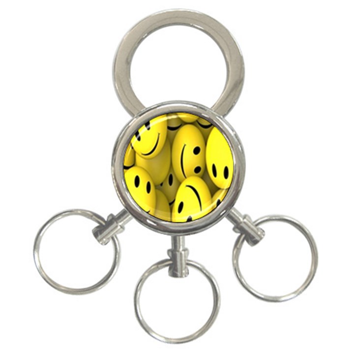 Emoji, Colour, Faces, Smile, Wallpaper 3-Ring Key Chain