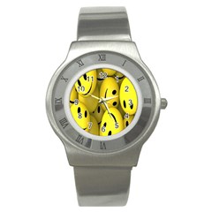 Emoji, Colour, Faces, Smile, Wallpaper Stainless Steel Watch by nateshop