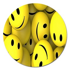 Emoji, Colour, Faces, Smile, Wallpaper Magnet 5  (round) by nateshop