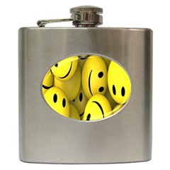 Emoji, Colour, Faces, Smile, Wallpaper Hip Flask (6 Oz) by nateshop