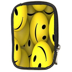 Emoji, Colour, Faces, Smile, Wallpaper Compact Camera Leather Case by nateshop