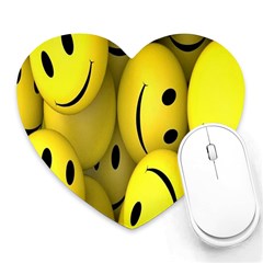 Emoji, Colour, Faces, Smile, Wallpaper Heart Mousepad by nateshop