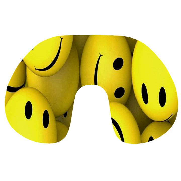 Emoji, Colour, Faces, Smile, Wallpaper Travel Neck Pillow