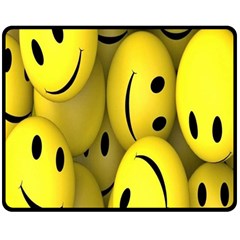 Emoji, Colour, Faces, Smile, Wallpaper Two Sides Fleece Blanket (medium) by nateshop