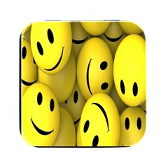 Emoji, Colour, Faces, Smile, Wallpaper Square Metal Box (black) by nateshop