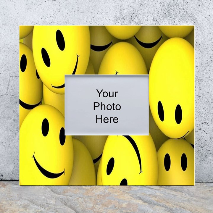 Emoji, Colour, Faces, Smile, Wallpaper White Wall Photo Frame 5  x 7 