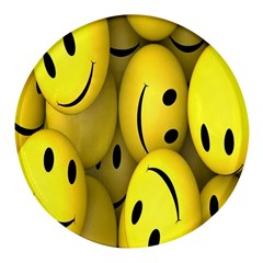 Emoji, Colour, Faces, Smile, Wallpaper Round Glass Fridge Magnet (4 Pack) by nateshop