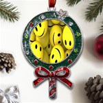 Emoji, Colour, Faces, Smile, Wallpaper Metal X Mas Lollipop with Crystal Ornament Front