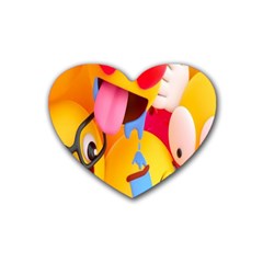 Emojis, Emoji, Hd Phone Wallpaper Rubber Heart Coaster (4 Pack)