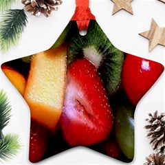 Fruits, Food, Green, Red, Strawberry, Yellow Ornament (star) by nateshop