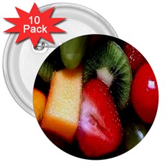 Fruits, Food, Green, Red, Strawberry, Yellow 3  Buttons (10 Pack)  by nateshop