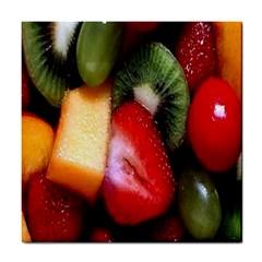 Fruits, Food, Green, Red, Strawberry, Yellow Tile Coaster by nateshop