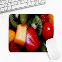 Fruits, Food, Green, Red, Strawberry, Yellow Large Mousepad by nateshop