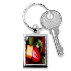 Fruits, Food, Green, Red, Strawberry, Yellow Key Chain (rectangle) by nateshop