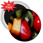 Fruits, Food, Green, Red, Strawberry, Yellow 3  Magnets (10 pack)  Front