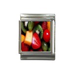 Fruits, Food, Green, Red, Strawberry, Yellow Italian Charm (13mm) Front