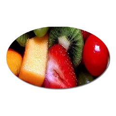 Fruits, Food, Green, Red, Strawberry, Yellow Oval Magnet by nateshop