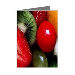 Fruits, Food, Green, Red, Strawberry, Yellow Mini Greeting Card by nateshop