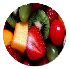 Fruits, Food, Green, Red, Strawberry, Yellow Magnet 5  (round) by nateshop